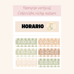 Horario vertical Colección Vichy Nature