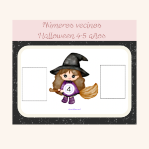 Números vecinos Brujas - Halloween