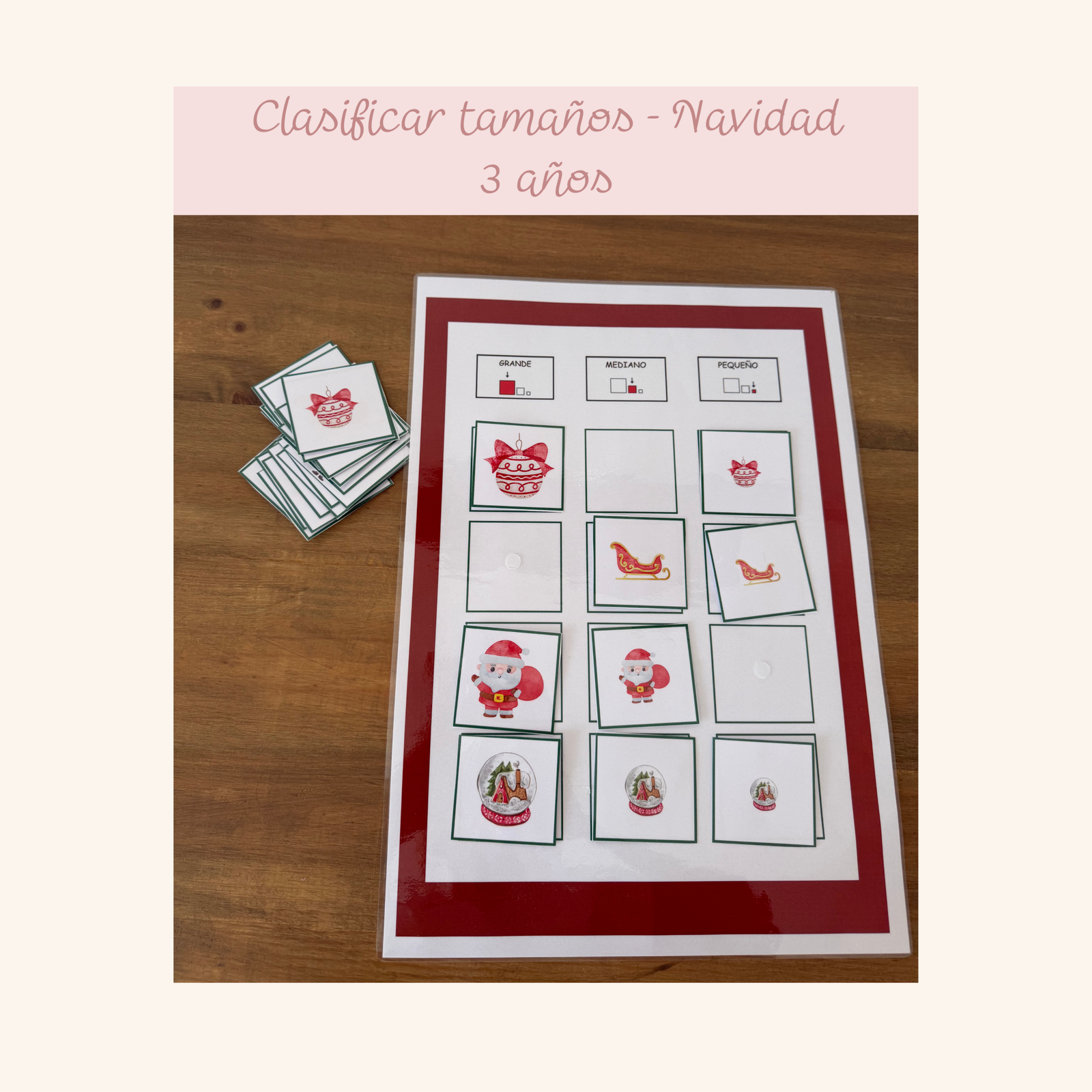 Clasificar tamaños Navidad