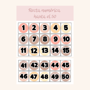 Recta numérica hasta el 50