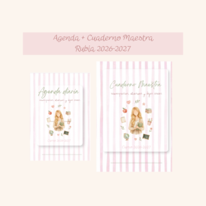 Agenda + Cuaderno Maestra Rubia 2026-2027