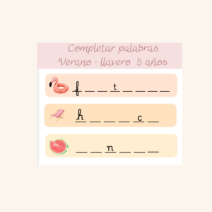 Llavero completar palabras verano