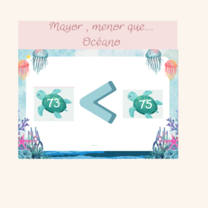 Cadena numérica y Mayor o Menor que... Tortugas Océano