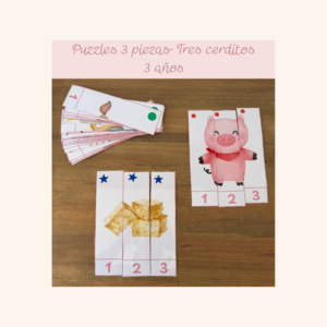 Puzzles 3 cerditos - 3 piezas